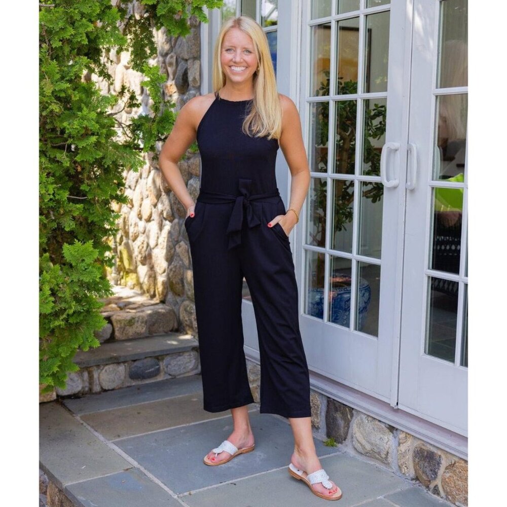 Sailor Sailor Halter Neck Jumpsuit - Blue Multi- Size M